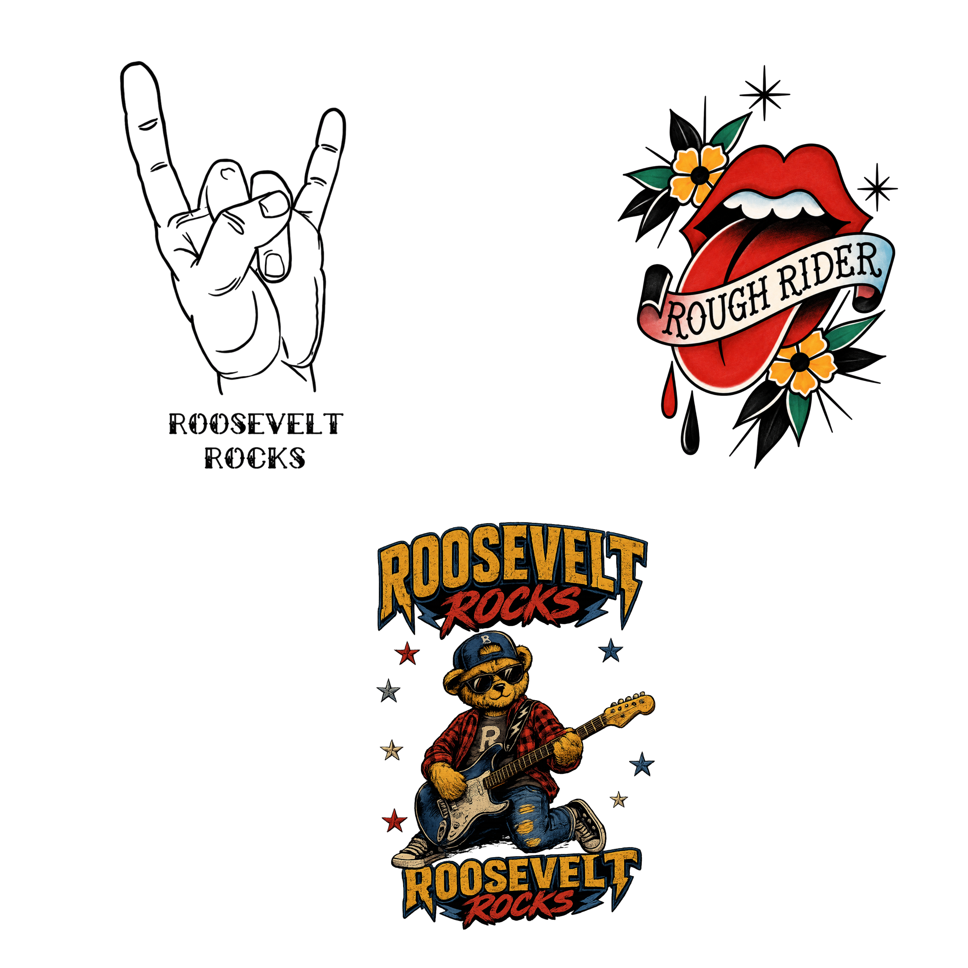 Roosevelt Rocks Temp Tatoos pack